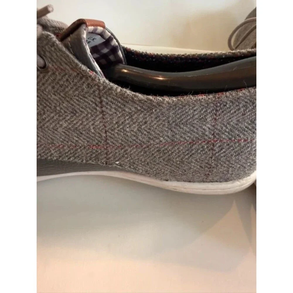Ben Sherman Men's Grey Herringbone Sneakers / Oxford Shoes - Size 10.5